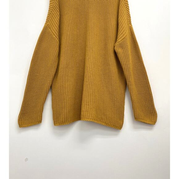 Jenni Kayne Organic Cotton Cabin V-Neck Relaxed Sweater Mustard REPAIRED - XL - Picture 10 of 16